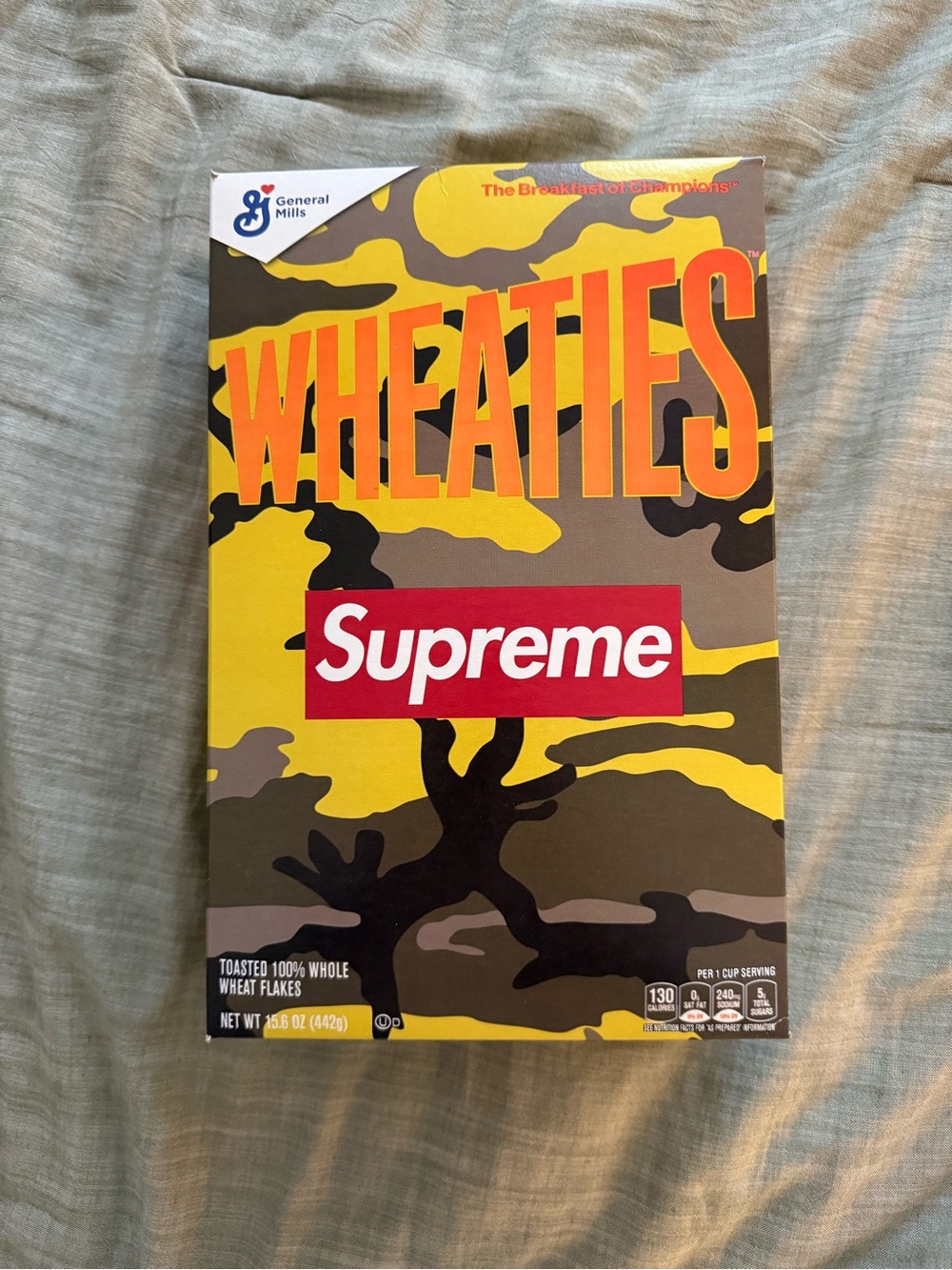 Supreme Wheaties Camo Box in Yellow, Brown, Black
